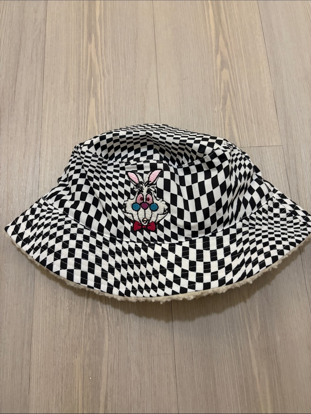 Disney Black & White Checkered Bunny Bucket Hat